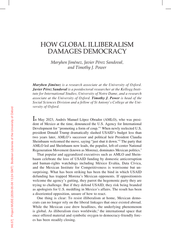 First page of “How Global Illiberalism Damages Democracy”